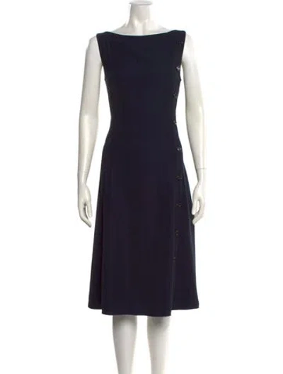 Pre-owned Adeam Bateau Neckline Midi Length Dress In Blue