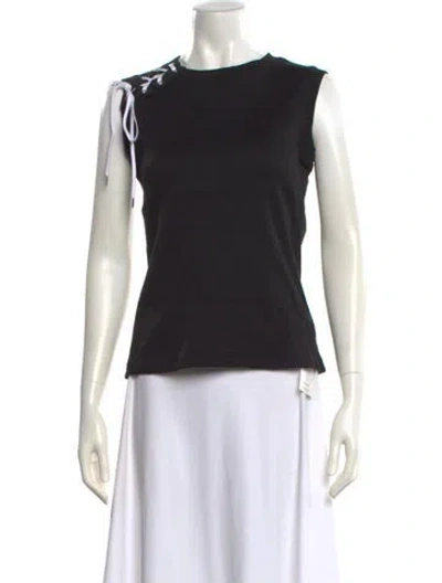 Pre-owned Adeam Bateau Neckline Sleeveless Top In Black