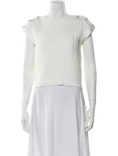 Pre-owned Adeam Bateau Neckline Sweater W/ Tags In White