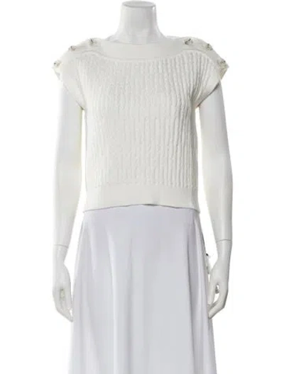 Pre-owned Adeam Bateau Neckline Sweater W/ Tags In White