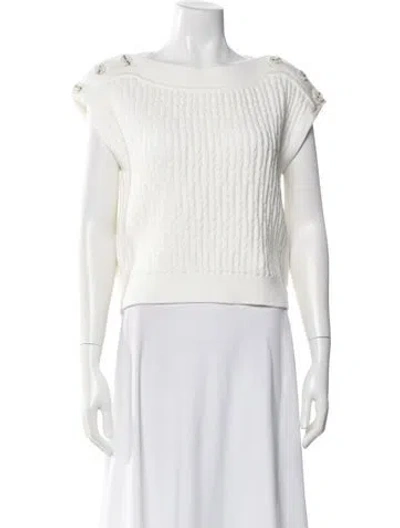 Pre-owned Adeam Bateau Neckline Sweater W/ Tags In White