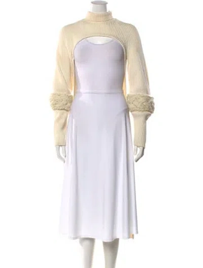 Pre-owned Adeam Cashmere Turtleneck Sweater In Neutral