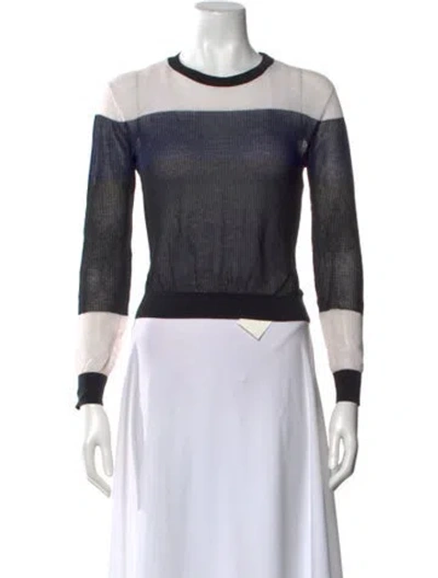 Pre-owned Adeam Colorblock Pattern Crew Neck Top In Multi
