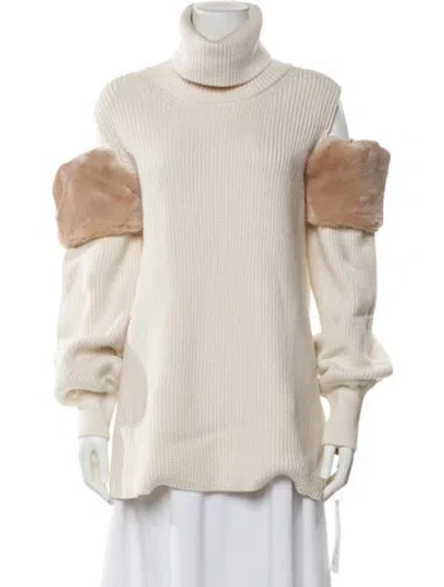 Pre-owned Adeam Colorblock Pattern Turtleneck Sweater In Neutral