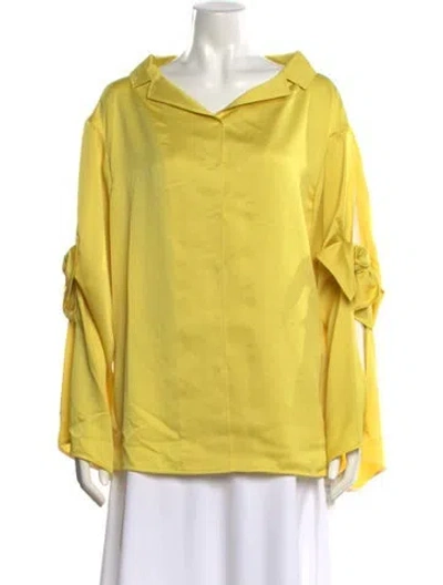 Pre-owned Adeam Cowl Neck Long Sleeve Sweatshirt W/ Tags In Yellow