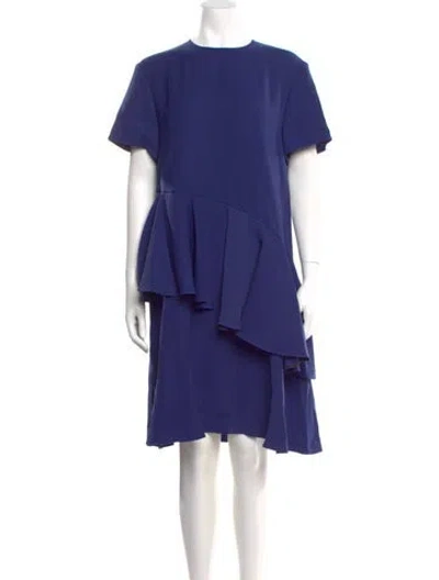 Pre-owned Adeam Crew Neck Knee-length Dress In Blue