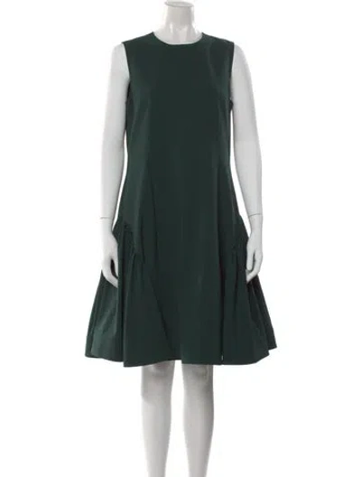 Pre-owned Adeam Crew Neck Knee-length Dress In Green