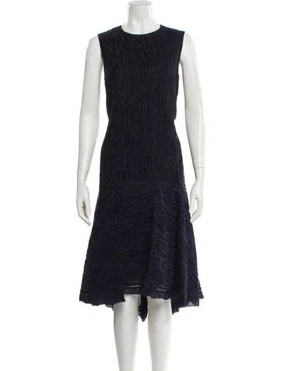 Pre-owned Adeam Crew Neck Long Dress In Blue