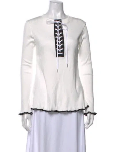 Pre-owned Adeam Crew Neck Long Dress W/ Tags In White
