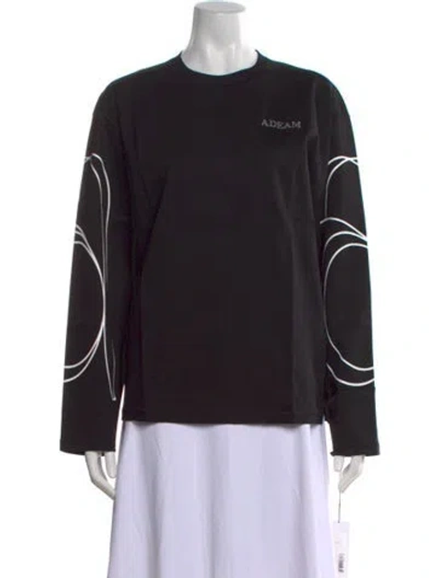 Pre-owned Adeam Crew Neck Long Sleeve Top In Black