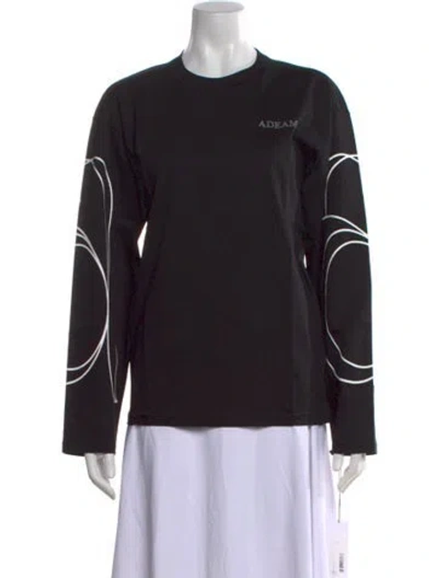 Pre-owned Adeam Crew Neck Long Sleeve Top In Black
