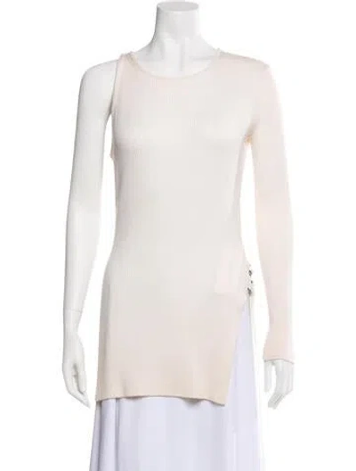 Pre-owned Adeam Crew Neck Long Sleeve Top In Neutral