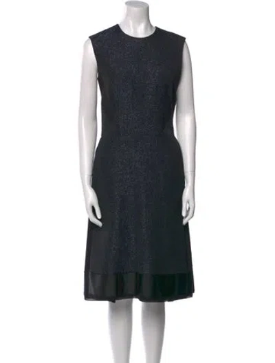 Pre-owned Adeam Crew Neck Midi Length Dress In Multi