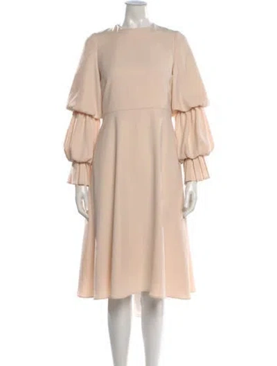 Pre-owned Adeam Crew Neck Midi Length Dress In Neutral