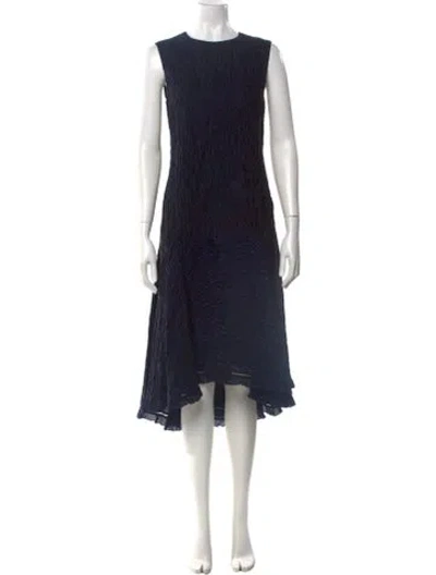 Pre-owned Adeam Crew Neck Midi Length Dress W/ Tags In Blue