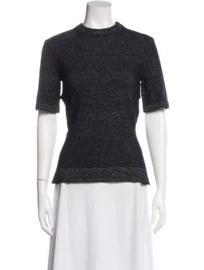 Pre-owned Adeam Crew Neck Short Sleeve Top In Blue