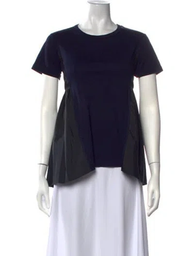 Pre-owned Adeam Crew Neck Short Sleeve Top In Blue