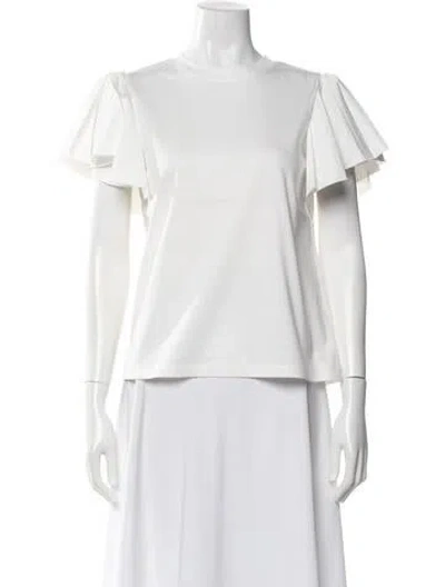 Pre-owned Adeam Crew Neck Short Sleeve Top In White