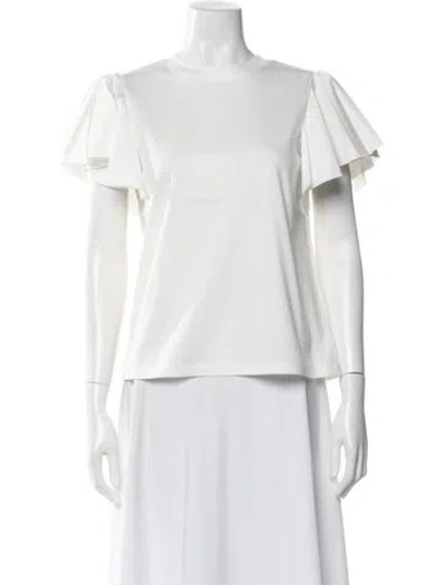Pre-owned Adeam Crew Neck Short Sleeve Top In White