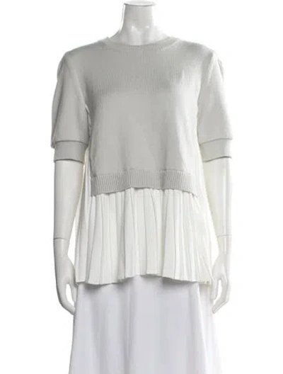 Pre-owned Adeam Crew Neck Short Sleeve Top In White