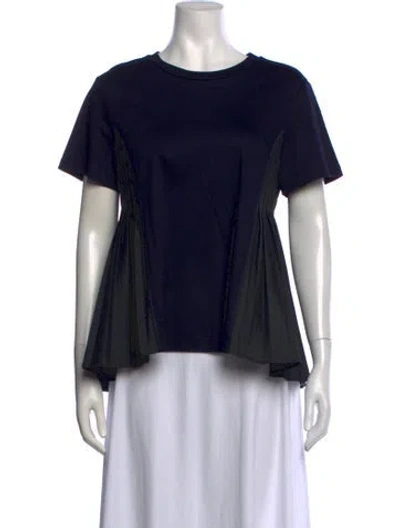 Pre-owned Adeam Crew Neck Short Sleeve T-shirt In Blue
