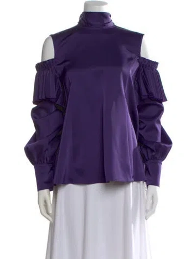 Pre-owned Adeam Crew Neck Sleeveless Crop Top In Purple