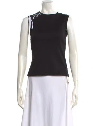 Pre-owned Adeam Crew Neck Sleeveless Top In Black