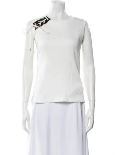 Pre-owned Adeam Crew Neck Sleeveless Top In White