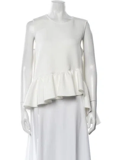 Pre-owned Adeam Crew Neck Sleeveless Top In White