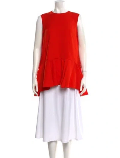 Pre-owned Adeam Crew Neck Sleeveless Tunic In Red