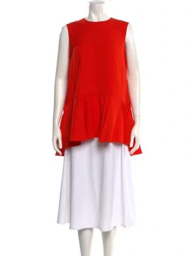 Pre-owned Adeam Crew Neck Sleeveless Tunic In Red