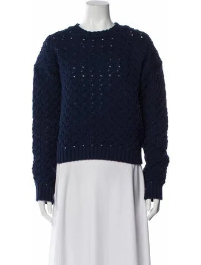 Pre-owned Adeam Crew Neck Sweater In Blue