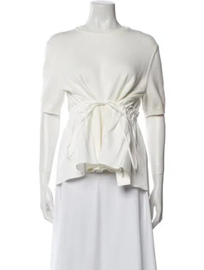 Pre-owned Adeam Crew Neck Sweater In White