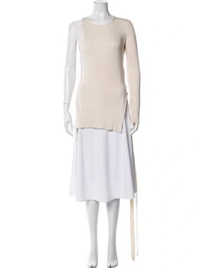 Pre-owned Adeam Crew Neck Sweater In White
