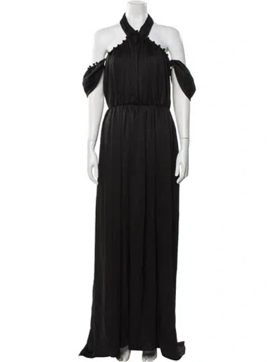 Pre-owned Adeam Halterneck Long Dress In Black