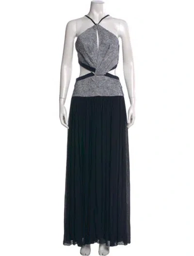 Pre-owned Adeam Halterneck Long Dress In Blue