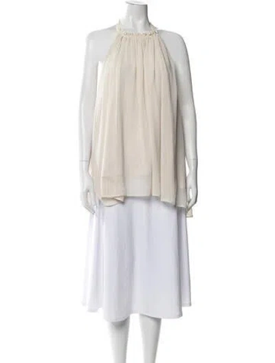 Pre-owned Adeam Halterneck Sleeveless Top In White