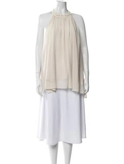 Pre-owned Adeam Halterneck Sleeveless Top In White