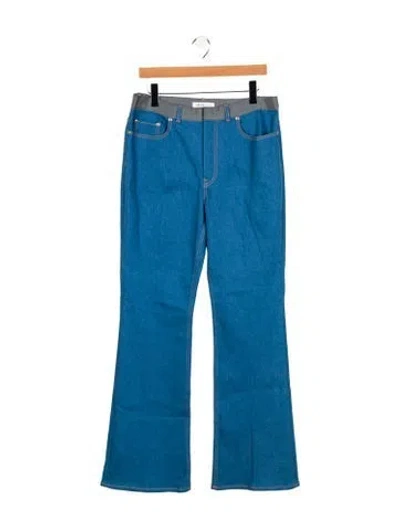 Pre-owned Adeam High-rise Wide Leg Jeans In Blue