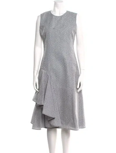 Pre-owned Adeam Houndstooth Print Midi Length Dress In Multi