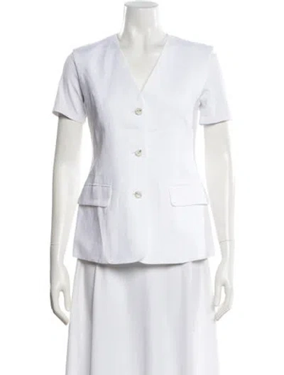 Pre-owned Adeam Linen Jacket In White