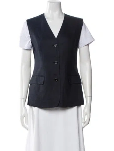 Pre-owned Adeam Linen Vest In Blue