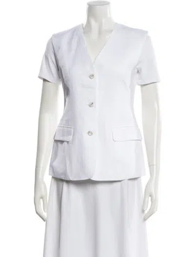 Pre-owned Adeam Linen Vest In White
