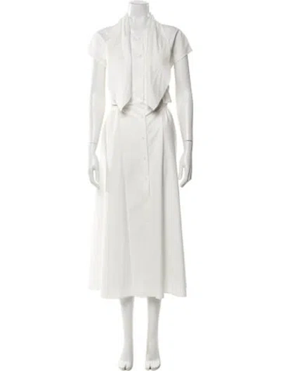 Pre-owned Adeam Long Dress In White