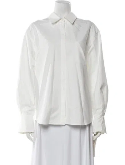 Pre-owned Adeam Long Sleeve Button-up Top In White