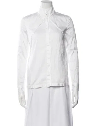 Pre-owned Adeam Long Sleeve Button-up Top In White