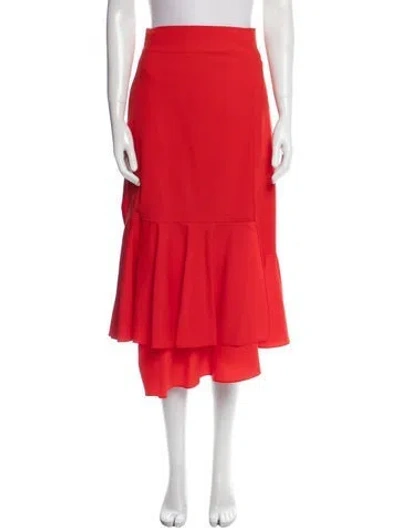 Pre-owned Adeam Midi Length Skirt In Red