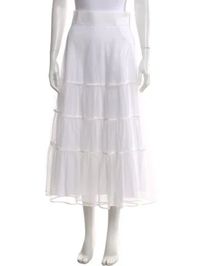 Pre-owned Adeam Midi Length Skirt In White