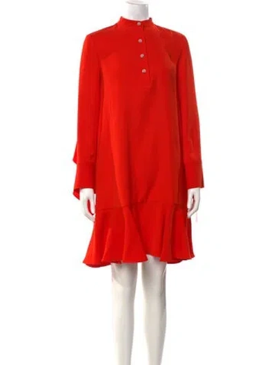 Pre-owned Adeam Mock Neck Knee-length Dress In Red