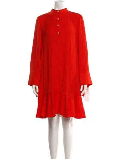 Pre-owned Adeam Mock Neck Knee-length Dress In Red